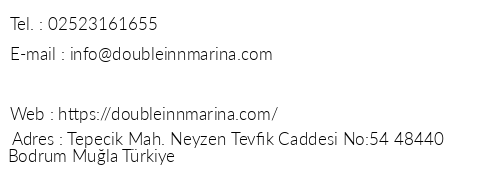 Double nn Marina Hotel telefon numaralar, faks, e-mail, posta adresi ve iletiim bilgileri